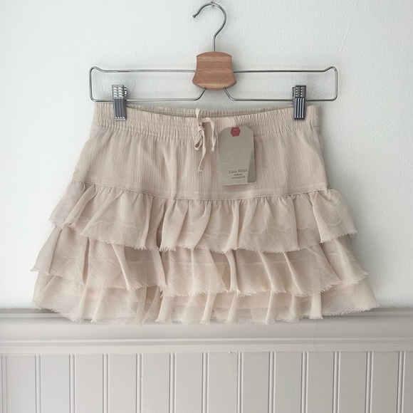 Zara Other - Zara Girls Casual Collection Cream Tiered Mini Skirt 11/12 NWT Kids